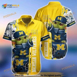 Baby Yoda Star Wars Hawaiian Shirt Michigan Wolverines Summer Beach Gift