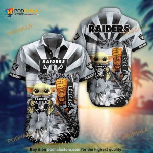 Baby Yoda Star Wars Hawaiian Shirt NFL Las Vegas Raiders