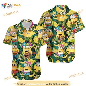 Bananas & Minions 2023 Men’s Hawaiian Shirt 3D