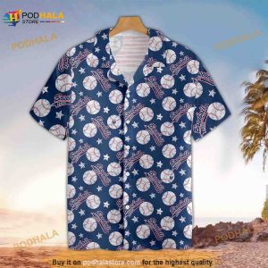 Baseball Blue Hawaiian Shirt