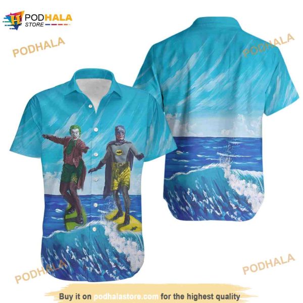 Batman And Joker Surfing 3D Funny Hawaiian Shirt