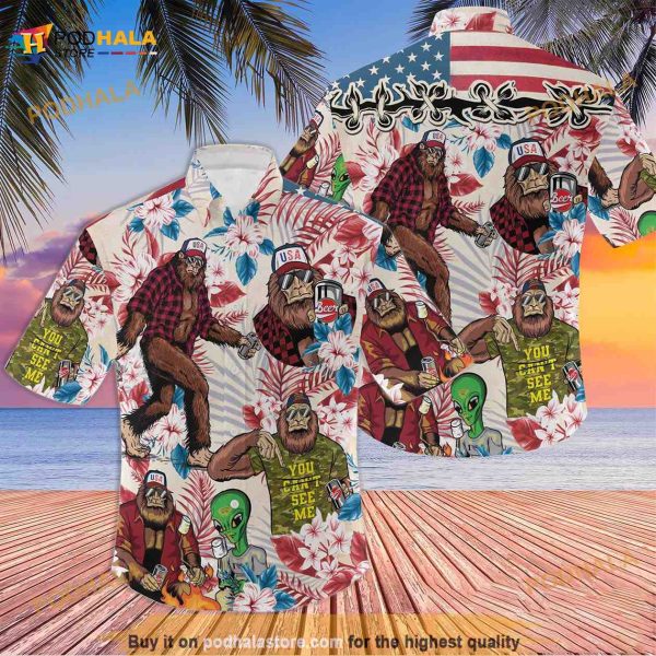 Bigfoot 3D Funny Hawaiian Shirt