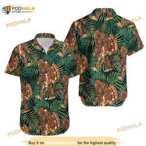 Bigfoot Like Pizza Camping Tropical Hawaiian Shirt