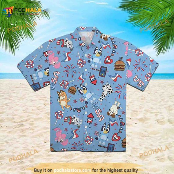 Blue Blueydad 4th Of July Hawaii Shirt