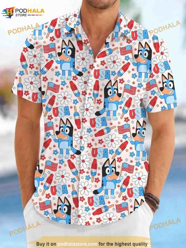 Bluey 4th Of July Hawaiian Shirt