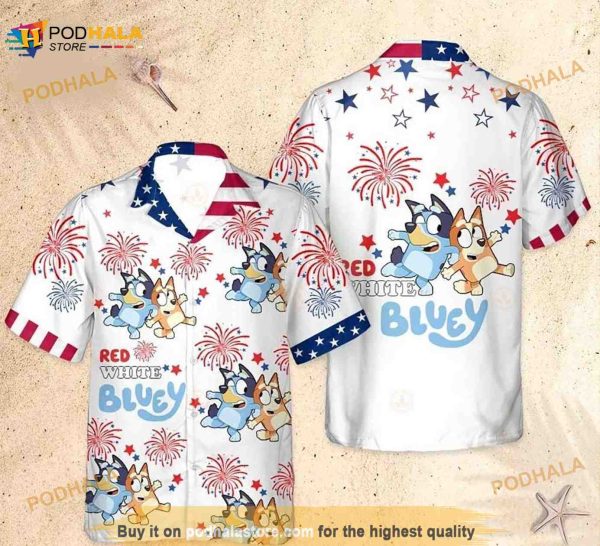 Bluey Family 3D Hawaiian Shirt