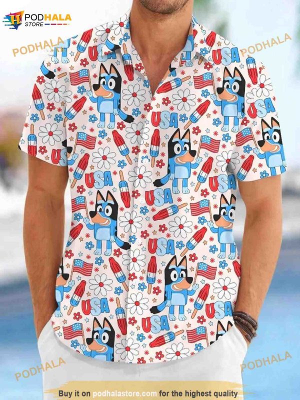 Bluey Family 3D Hawaiian Shirt