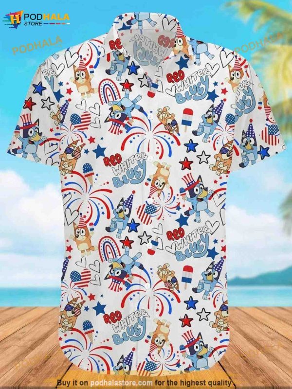 Bluey Family 3D Hawaiian Shirt