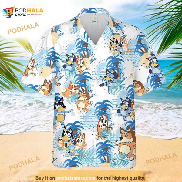 Bluey Family 3D Hawaiian Shirt