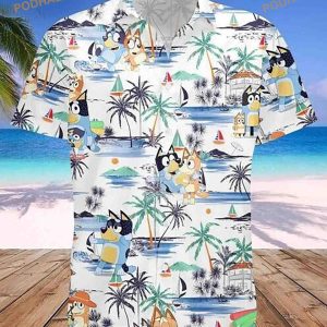 Bluey Family 3D Hawaiian Shirt