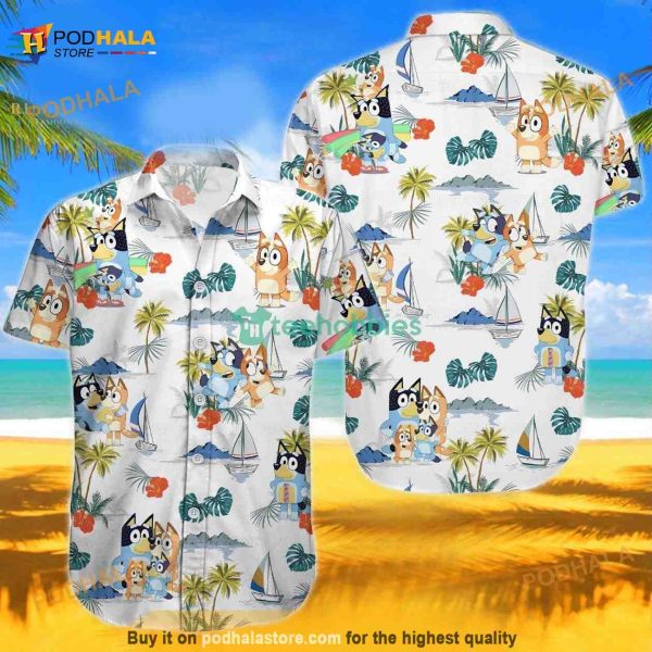 Bluey Family 3D Hawaiian Shirt