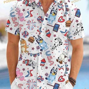 Bluey Family 3D Hawaiian Shirt