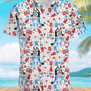 Bluey Family Print Hawaii Shirt