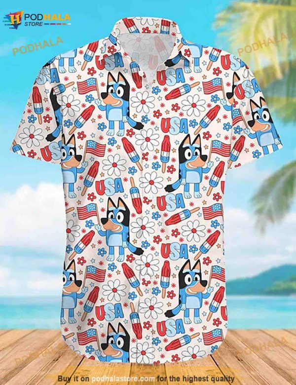 Bluey Family Print Hawaii Shirt