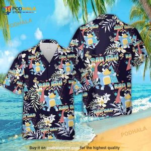 Bluey Rad Dad Hawaiian Shirt