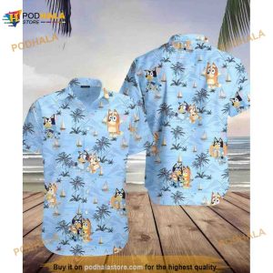 Bluey n Bingo Beach Hawaiian Shirt