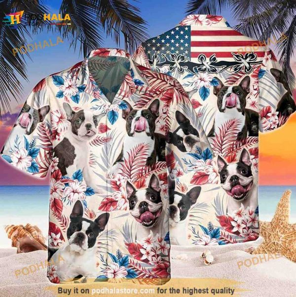 Boston Terrier Independence Day Hawaiian Shirt