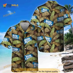 Bud Light Beer Hawaiian Shirt Banana Leaves Pattern All Over Print