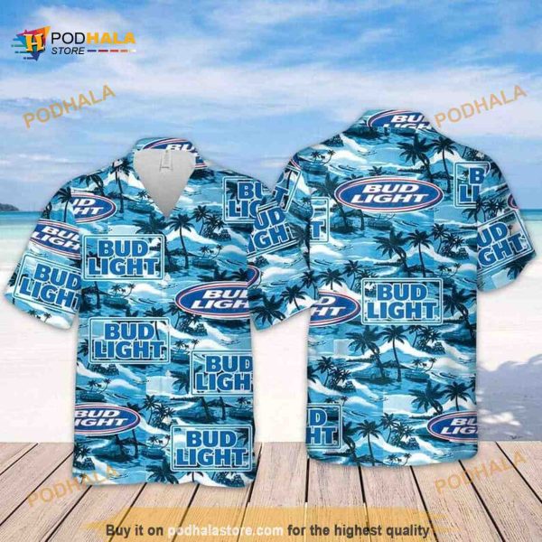 Bud Light Beer Hawaiian Shirt Beach Pattern Gift For Him And Her