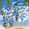 Bud Light Hawaiian Shirt Blue Tropical Flora Birthday Gift For Beach Lovers