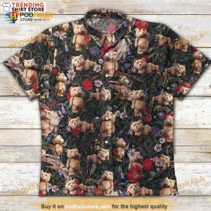 Bud Light Hawaiian Shirt Funny Ted Bear In Flowers Bush