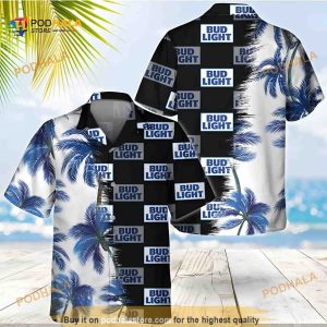 Bud Light Hawaiian Shirt Palm Trees Beer Gift For Beach Lovers