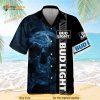 Bud Light Hawaiian Shirt Smoke Skull Beer Lovers Gift