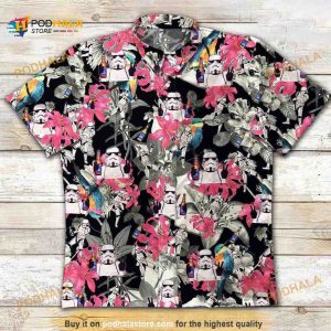 Bud Light Hawaiian Shirt Stormtrooper Pink Flower