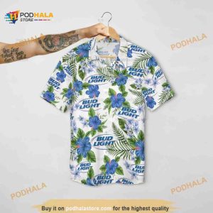 Bud Light Hawaiian Shirt Tropical Flowers Beer Lovers Gift