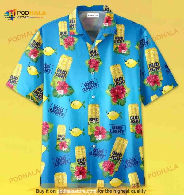 Bud Light Lemonade Aloha Hawaiian Shirt Gifts For Beer Lovers