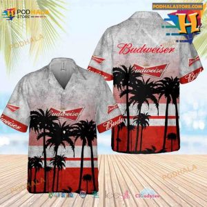 Budweiser Beer Palm Tree Hawaiian Shirt