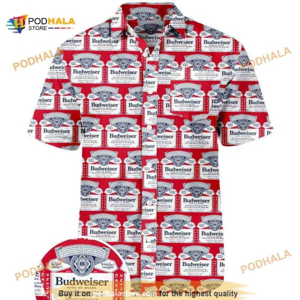 Budweiser King Of Beers Logo Hawaiian Shirt