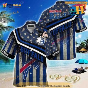 Buffalo Bills NFL Hawaiian Shirt Mickey American Flag Printed 3D Shirt Best Gift For Fans