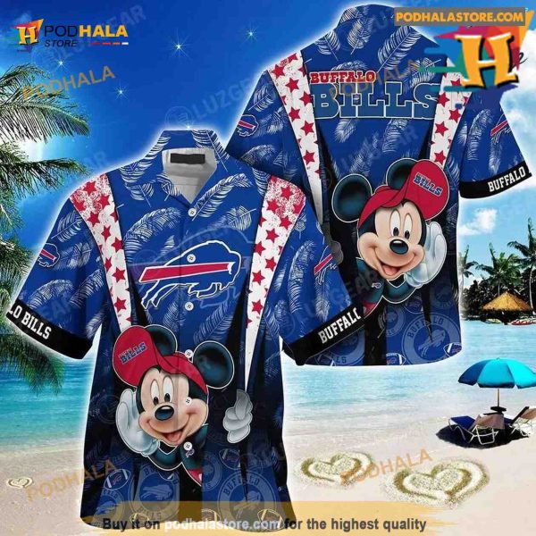 Buffalo Bills NFL Mickey Hawaiian Shirt 3D Printed Tropical Patterns Best Gift For Fans