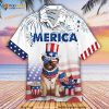 Bulldog American Flag 4th Of July Firework Hawaiian Shirt