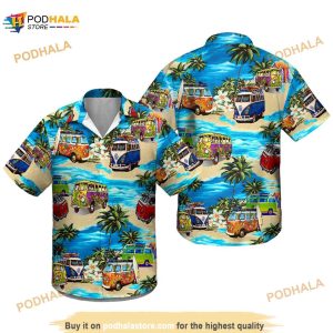 Bus Hawaiian Shirt Vacation Car 3D Hawaii Shirt