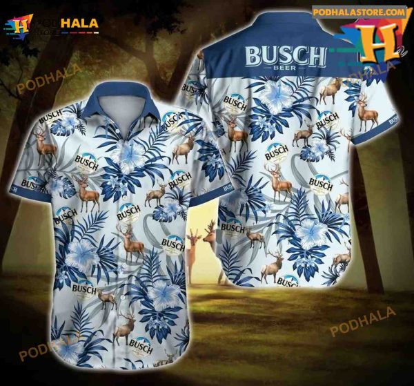 Busch Beer Reindeer Hawaiian Shirt Summer Shirt