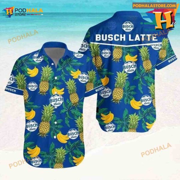 Busch Latte Beer Banana Pineapple Hawaiian Shirt Outfit