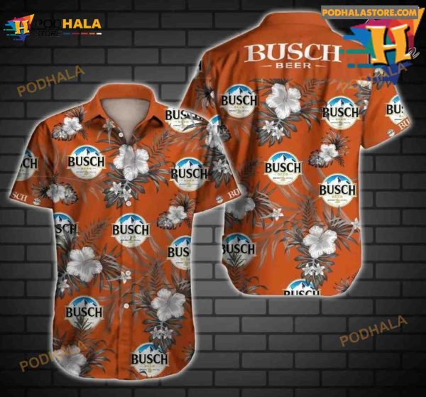 Busch Light Beer Hawaiian Aloha Shirt