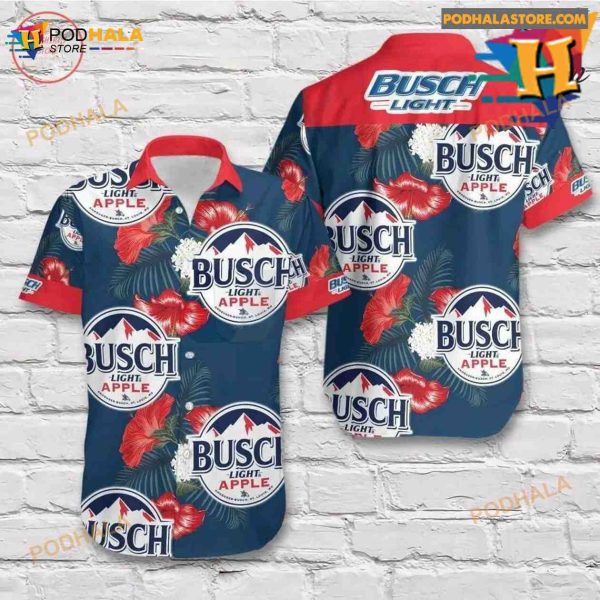 Busch Light Beer Red Apple Hawaiian Shirts