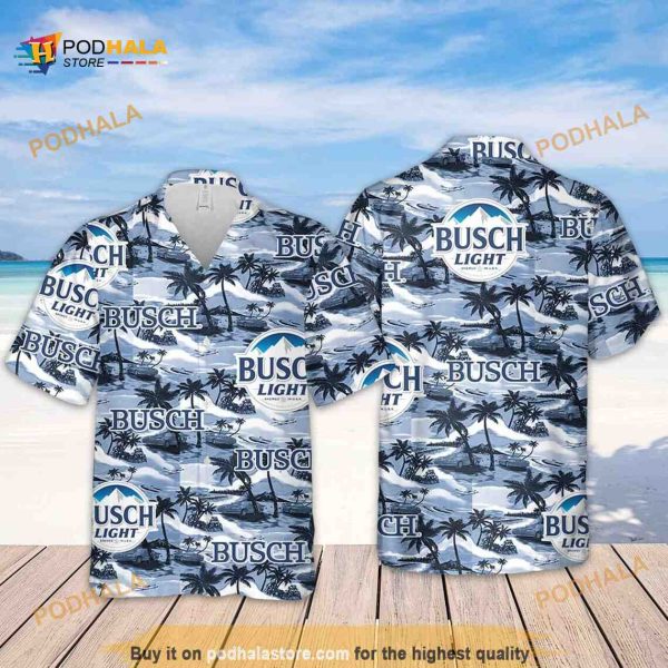 Busch Light Hawaiian Shirt Sea Island Pattern Gift For Beach Lovers