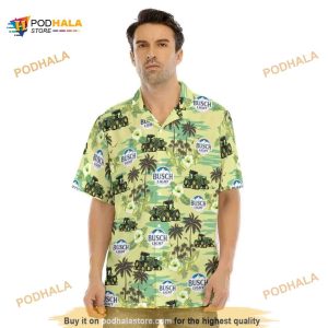 Busch Light Hawaiian Shirt Tractors Islands Flora For The Farmers