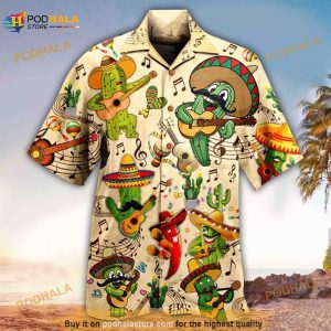 Cactus Mexican Singing Tropical Hawaiian Shirt