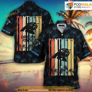 Carolina Panthers NFL Hawaii Beach Shirt Retro Vintage Summer Button Hawaiian Shirt