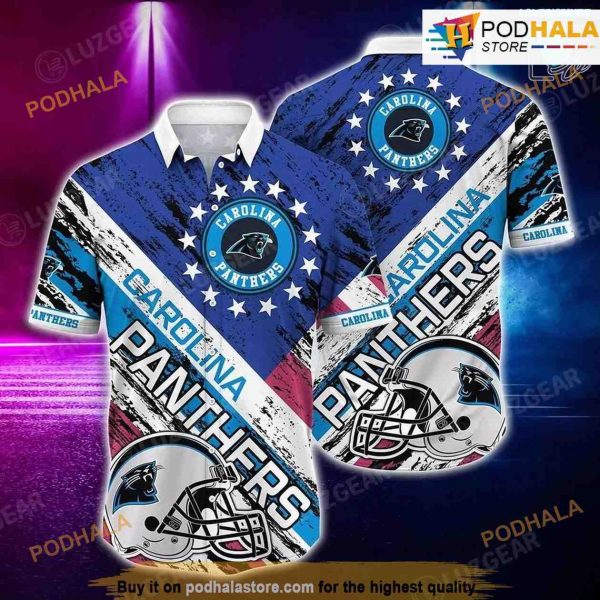 Carolina Panthers NFL Hawaiian Shirt American Flag Printed Short Shirt Gift