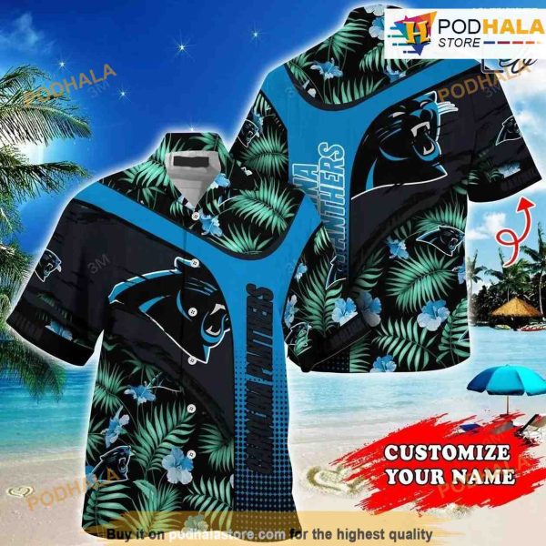 Carolina Panthers NFL Personalized Hawaiian Shirt Floral Tropical