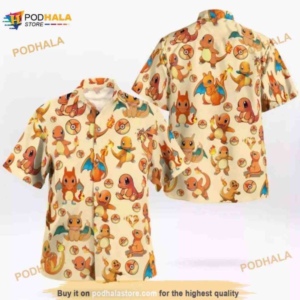 Charizard Breathes Fire Pokemon Hawaiian Shirt