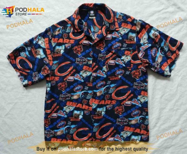 Chicago Bears Blue Hawaiian Shirt