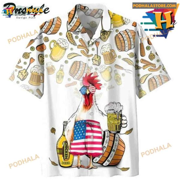 Chicken Beer Hawaiian Shirt