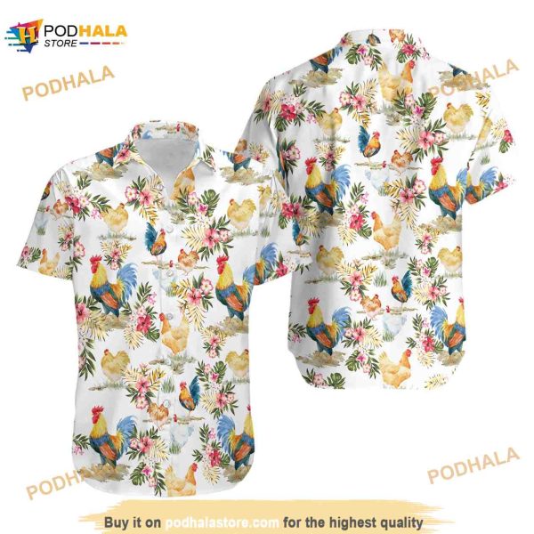 Chicken Rooster Hawaiian Shirt